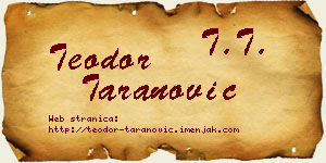 Teodor Taranović vizit kartica